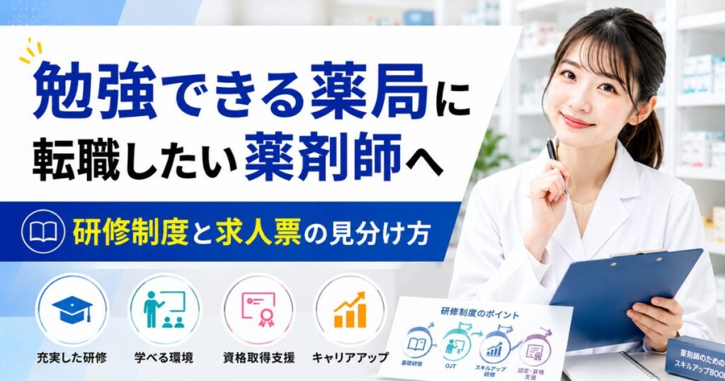 勉強できる薬局に転職したい薬剤師へ｜研修制度と求人票の見分け方