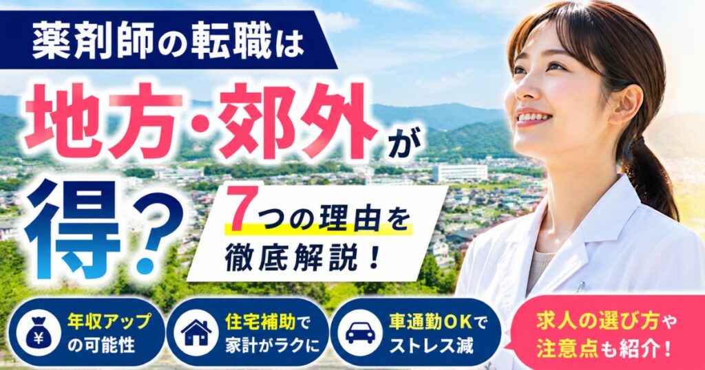 薬剤師の転職は地方・郊外が得？年収・住宅補助・求人選びまで解説