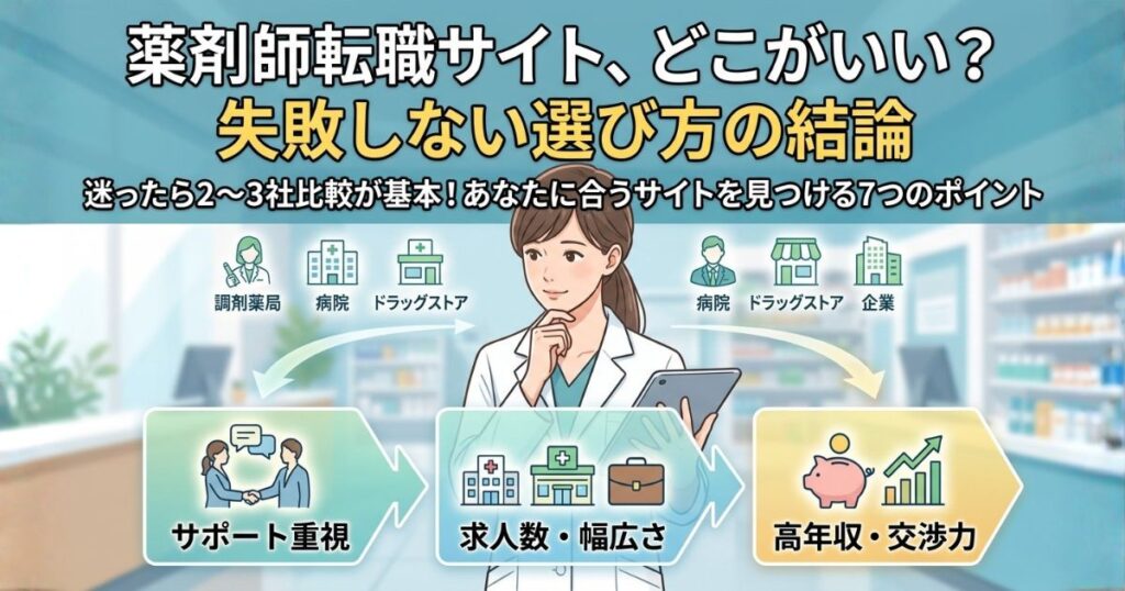 薬剤師転職サイトの選び方｜失敗しない7つのポイントと比較のコツ