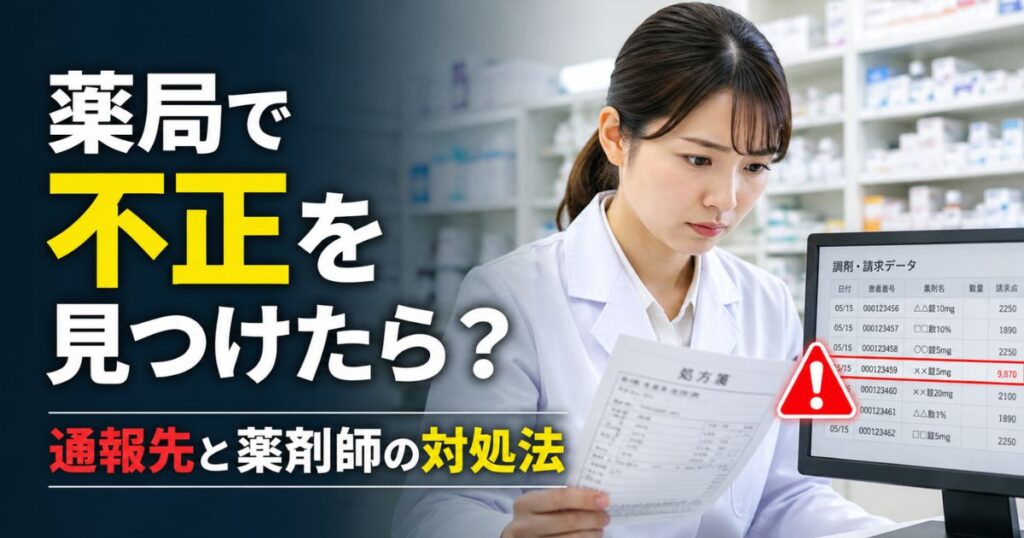 薬局で不正を見つけたら？通報先と薬剤師の対処法