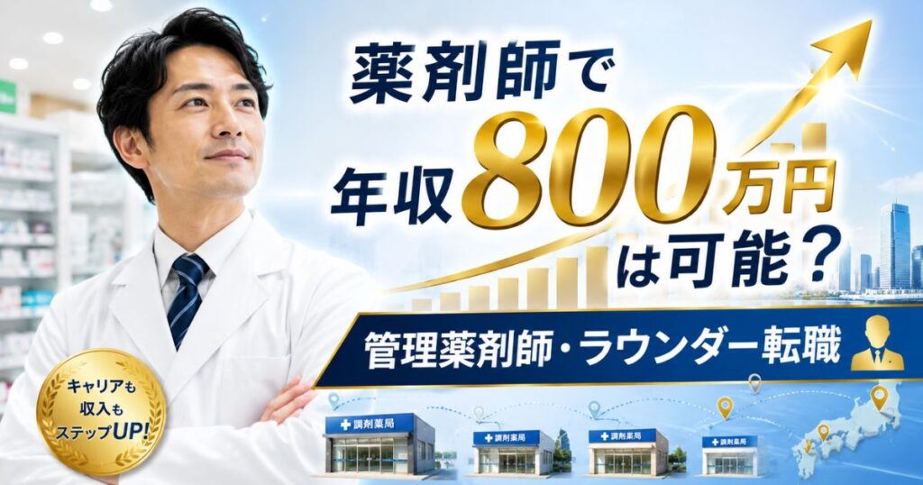薬剤師で年収800万円は可能？管理薬剤師・ラウンダー転職の現実