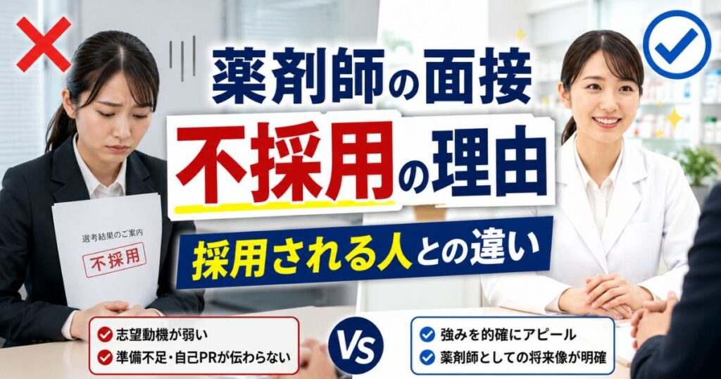 薬剤師の面接で不採用になる理由と採用される人の差