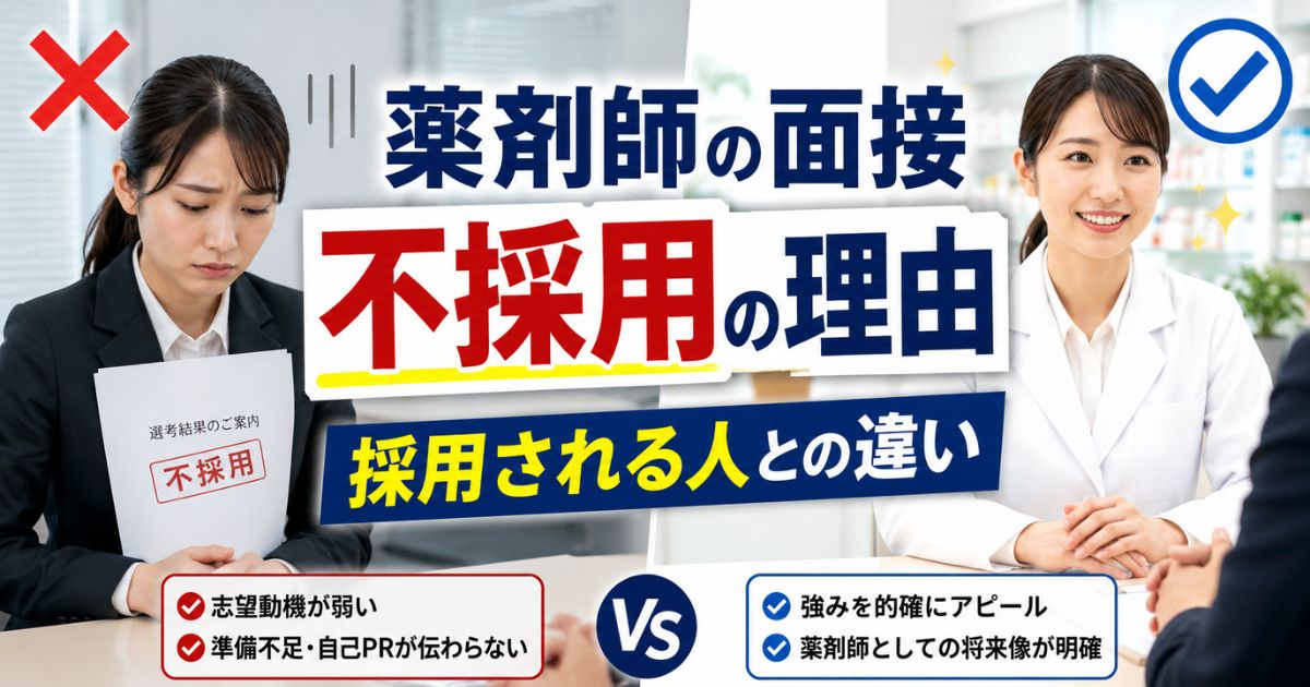 薬剤師の面接で不採用になる理由と採用される人の差