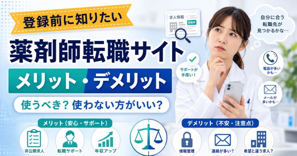薬剤師転職サイトのメリット・デメリット7選｜使うべき人も解説