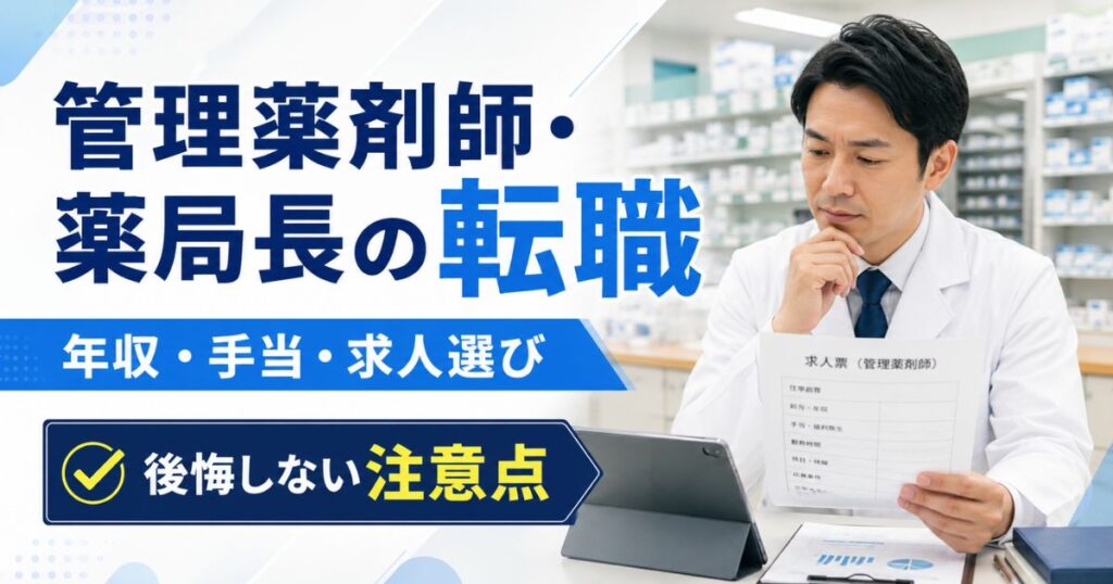 管理薬剤師・薬局長の転職ガイド｜年収・手当・求人選びで後悔しない注意点
