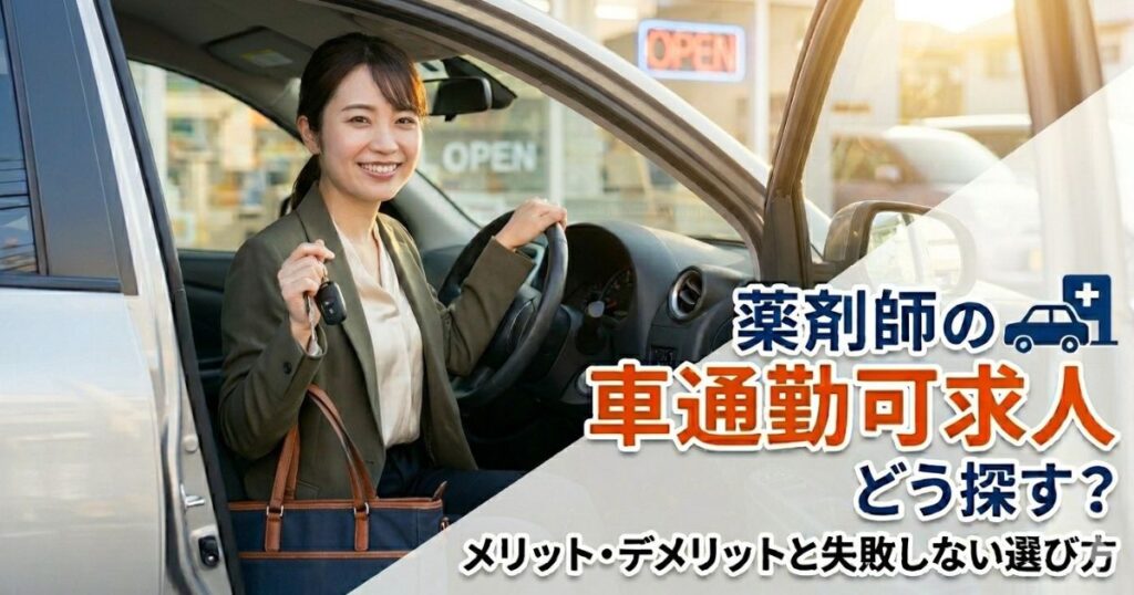 薬剤師の車通勤可求人はどう探す？メリット・デメリットと失敗しない選び方
