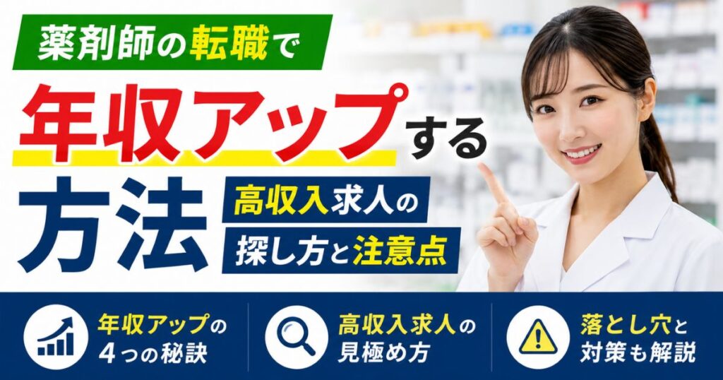 薬剤師が転職で年収アップする方法|高収入求人の探し方と注意点