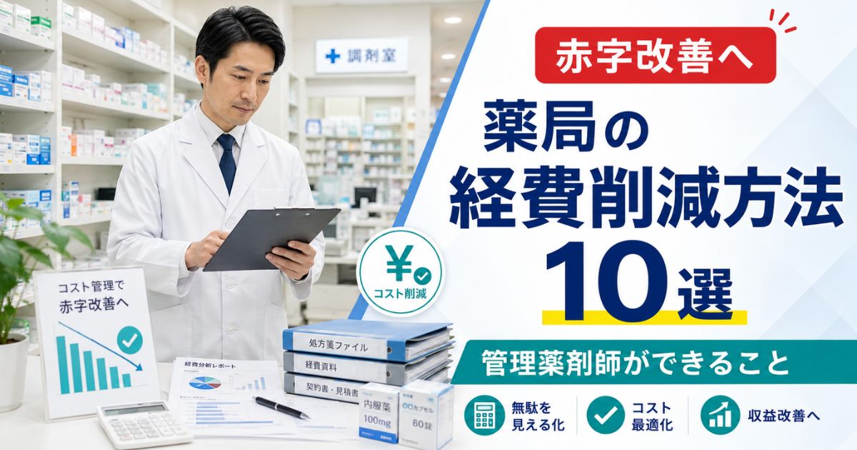 薬局の経費削減方法10選|赤字改善へ管理薬剤師ができること