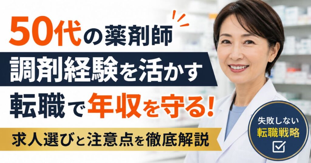 50代調剤経験あり薬剤師の転職｜年収を守る求人選びと失敗しない注意点