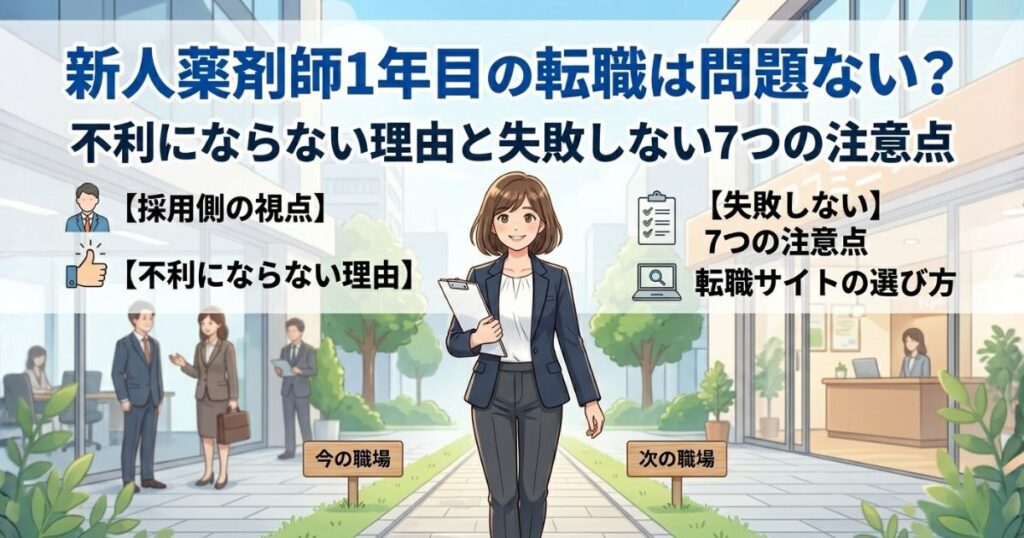 新人薬剤師1年目の転職は問題ない？不利にならない理由と失敗しない7つの注意点