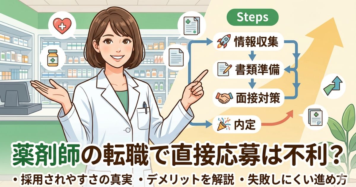 薬剤師の転職で直接応募は不利？採用されやすさ・デメリット・失敗しにくい進め方