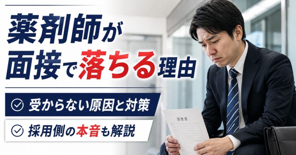 薬剤師が面接で落ちる理由|転職で受からない原因と対策・採用側の本音も解説