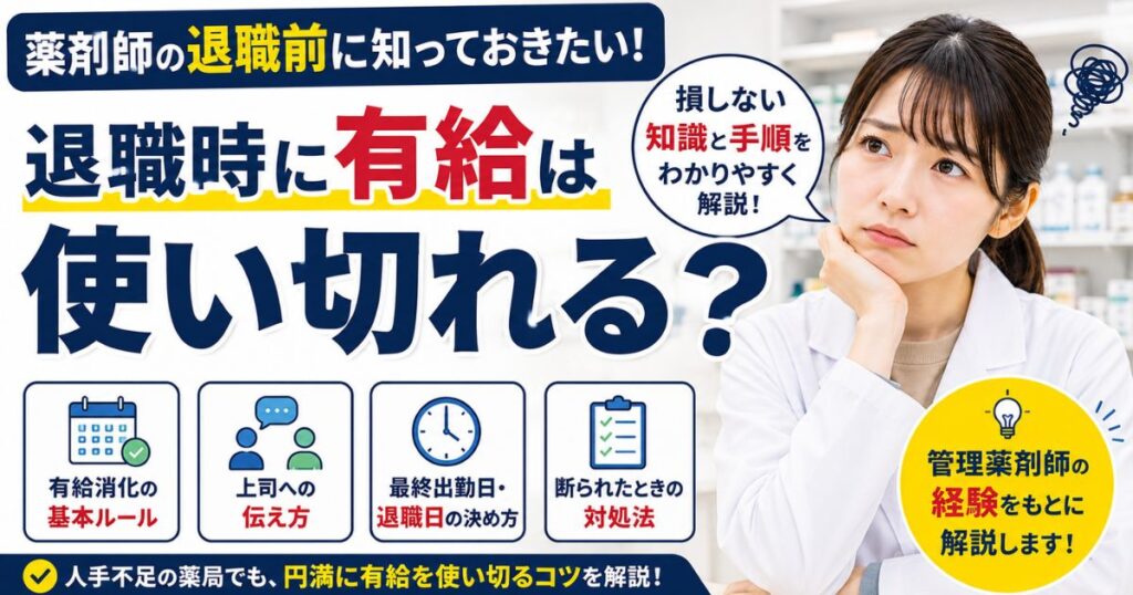 薬剤師が退職時に有給を使い切る方法｜伝え方も解説