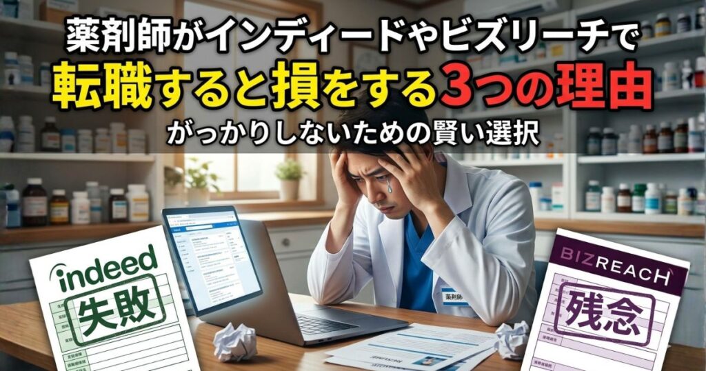 薬剤師はIndeed・ビズリーチだけで転職すると損する3つの理由│転職に失敗しないための正しい進め方