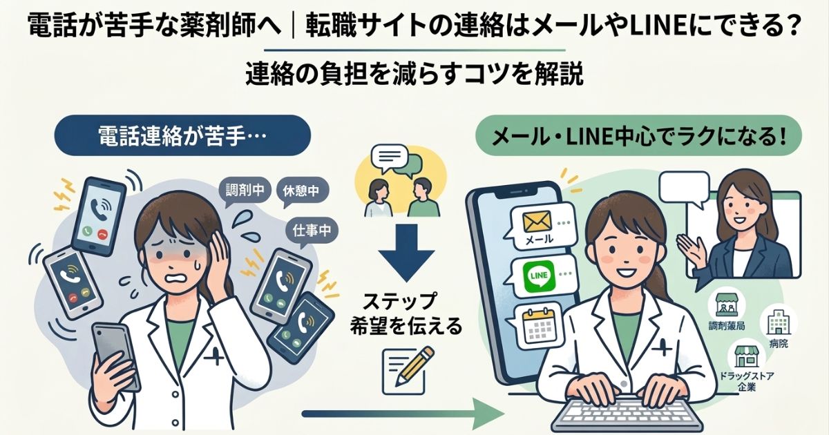 薬剤師転職サイトからの電話は多い？【連絡はメールやオンラインで】