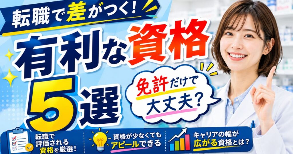 薬剤師の転職に有利な資格5選｜免許だけで大丈夫？