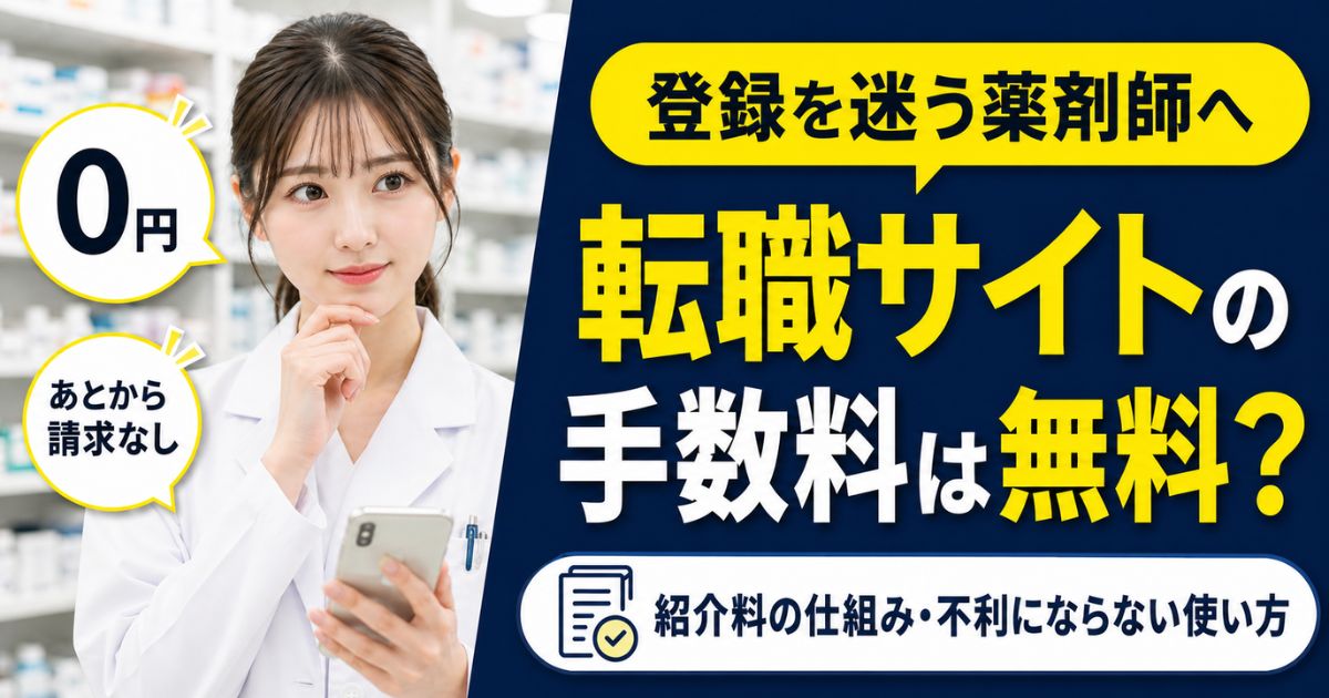 薬剤師転職サイトはなぜ無料？紹介料の仕組みと不利にならない理由