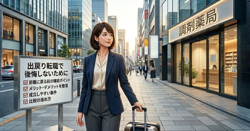 出戻り転職で後悔しないために│調剤薬局薬剤師が前職に戻る前の確認ポイント