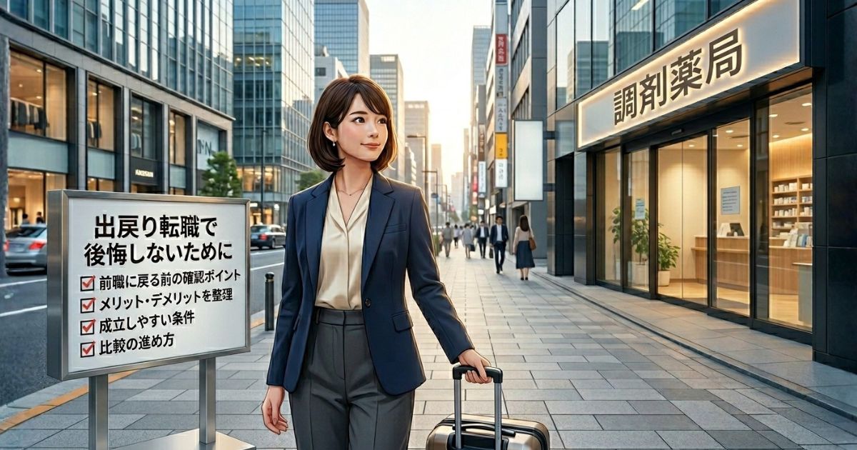 出戻り転職で後悔しないために│調剤薬局薬剤師が前職に戻る前の確認ポイント