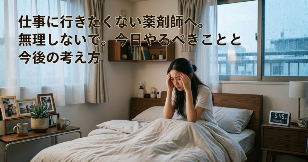 仕事に行きたくない薬剤師へ｜無理しないで。今日やるべきことと今後の考え方