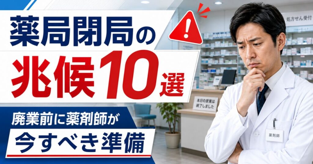 薬局閉局の兆候10選｜廃業前に薬剤師が今すべき準備