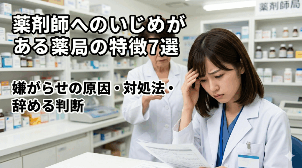 薬剤師へのいじめがある薬局の特徴7選｜嫌がらせの原因・対処法・辞める判断