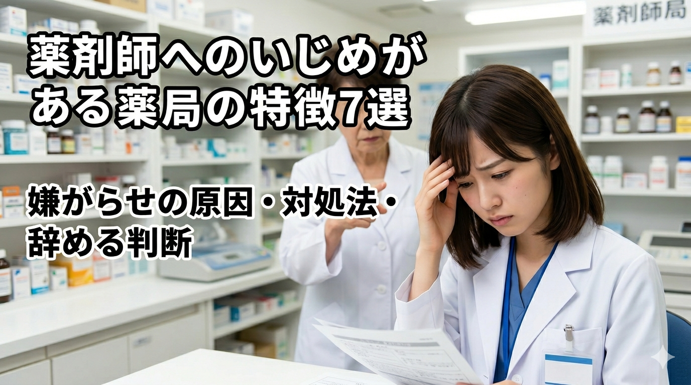 薬剤師へのいじめがある薬局の特徴7選｜嫌がらせの原因・対処法・辞める判断