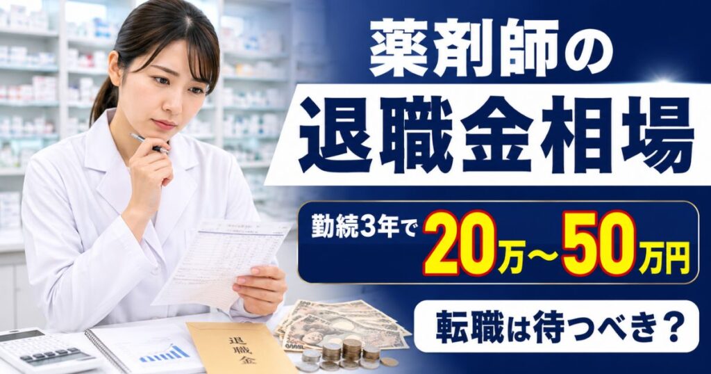 薬剤師の退職金相場はいくら？3年目の金額ともらえる条件