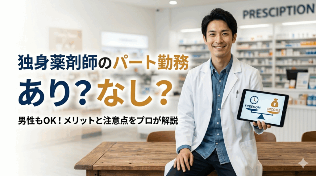 独身の薬剤師がパートで働くのはあり？男性も問題ない理由と注意点を解説