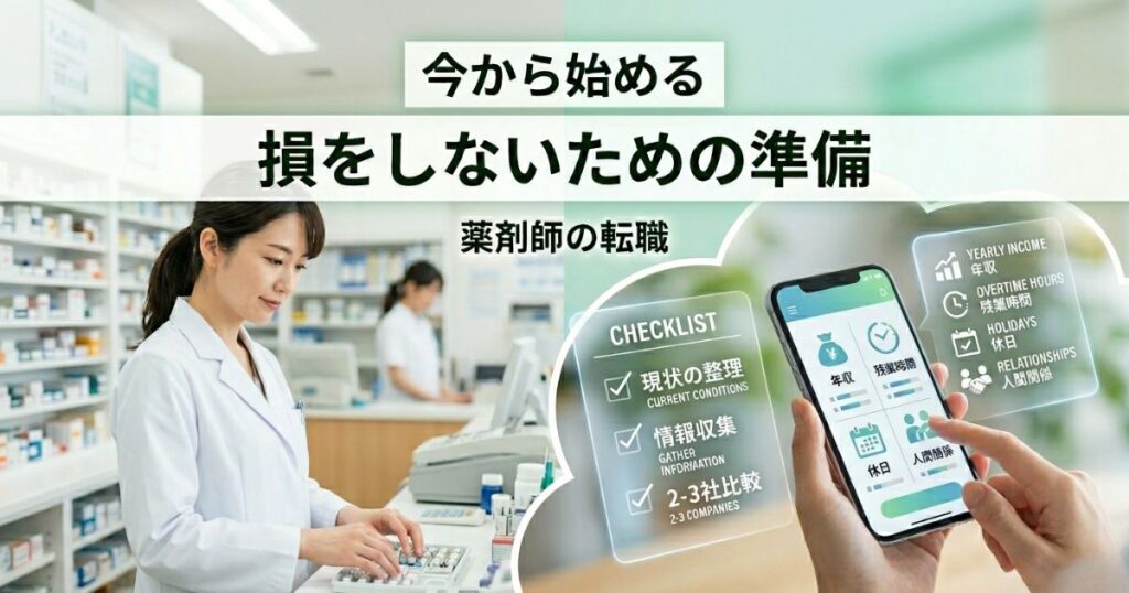 転職で絶対に損をしたくない薬剤師必見!実は転職で損をしている薬剤師が多いので、損をしない転職活動方法をまとめました。この記事を読めばあなたは転職で損をすることはありません。