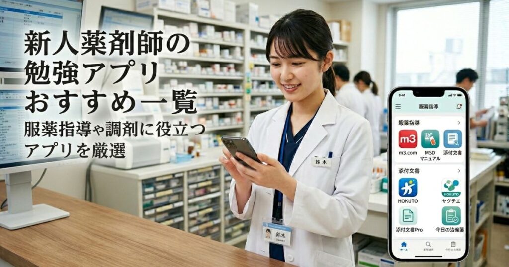 新人薬剤師の勉強アプリおすすめ一覧|服薬指導や調剤に役立つアプリを厳選