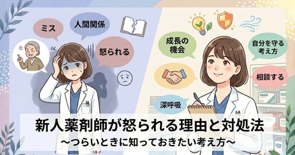 新人薬剤師が怒られる理由と対処法｜つらいときに知っておきたい考え方