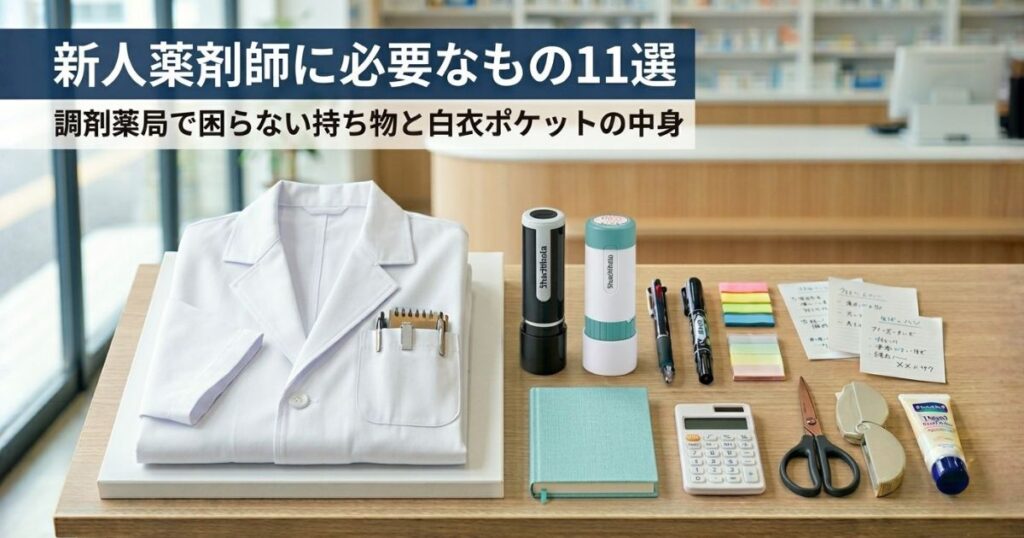新人薬剤師に必要なもの11選|調剤薬局で困らない持ち物と白衣ポケットの中身