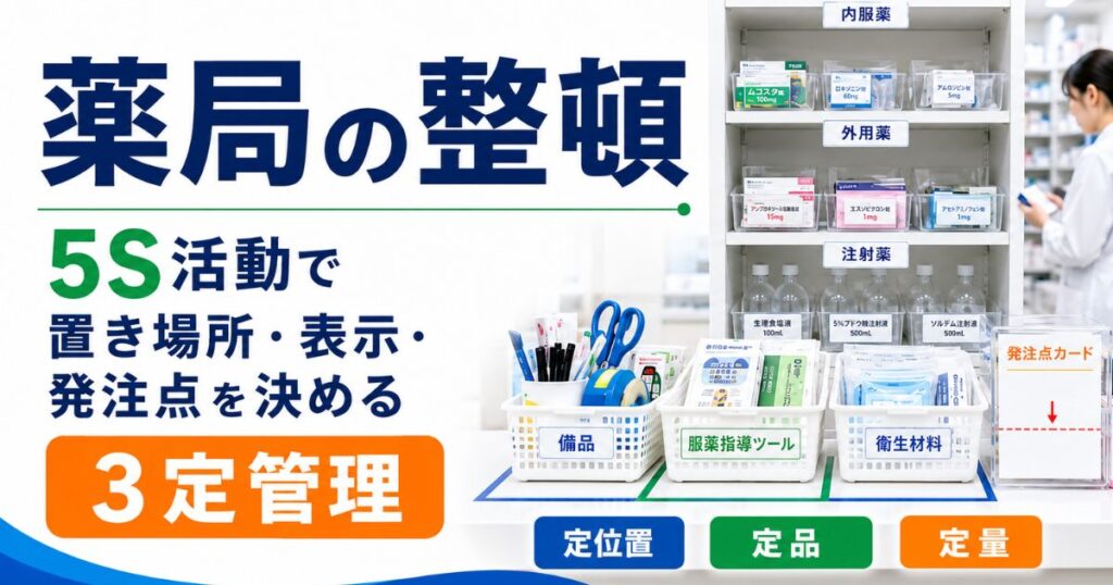 薬局の整頓|5S活動で置き場所・表示・発注点を決める3定管理