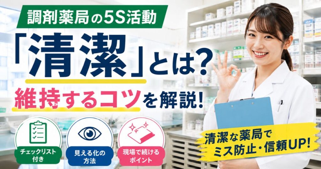 調剤薬局の5S活動「清潔」とは?維持するコツを解説