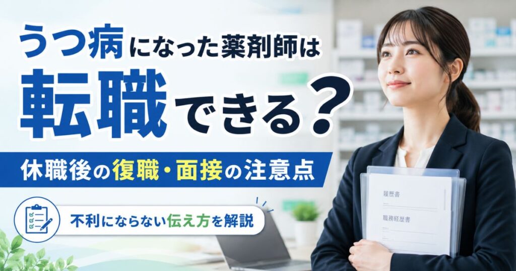 うつ病になった薬剤師は転職できる?休職後の復職・面接の注意点