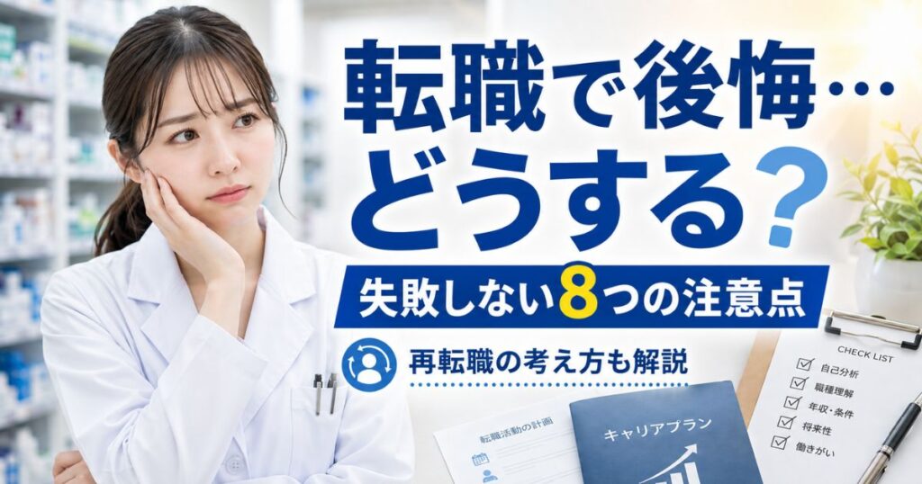 薬剤師が転職で後悔したら？失敗しない8つの注意点と再転職の考え方