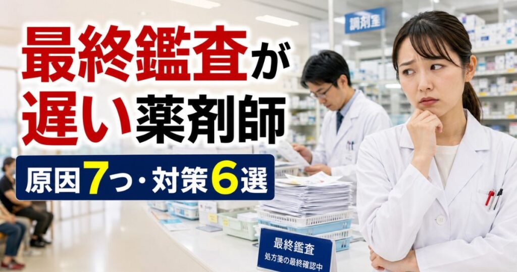 最終鑑査が遅い薬剤師の原因7つ｜現場でできる対策6選