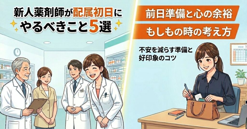 新人薬剤師が配属初日にやるべきこと5選｜不安を減らす準備と好印象のコツ