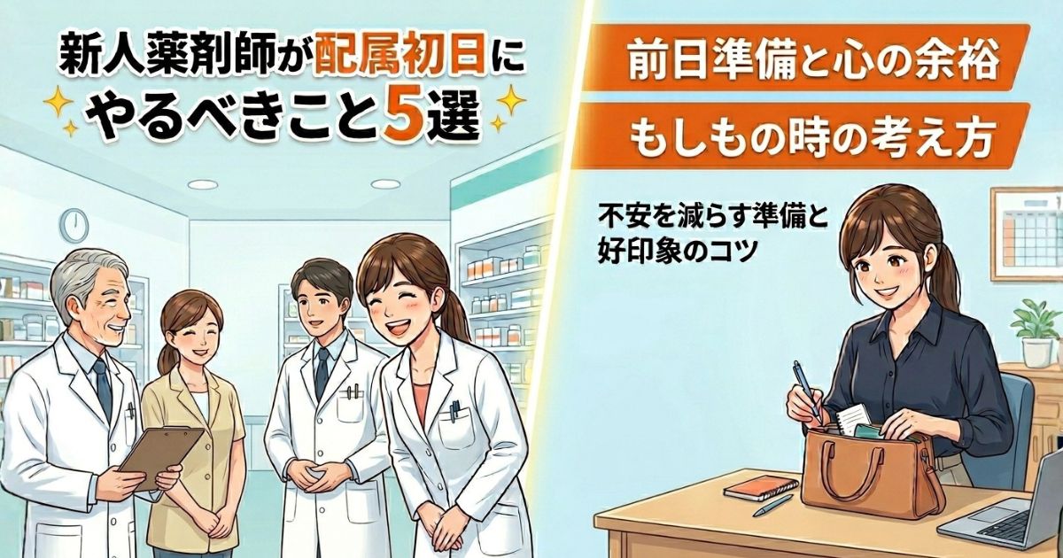 新人薬剤師が配属初日にやるべきこと5選｜不安を減らす準備と好印象のコツ