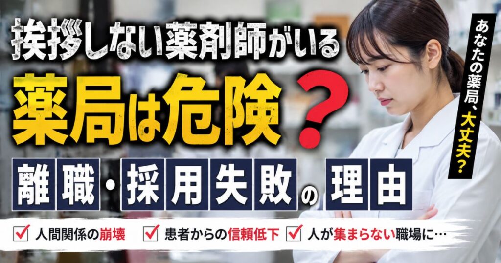 挨拶しない薬剤師がいる薬局は危険?離職・採用失敗の理由