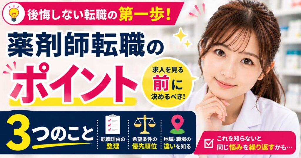 薬剤師転職のポイント｜求人を見る前に決める3つのこと