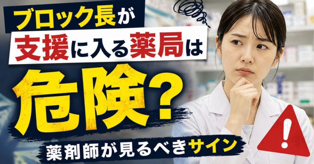 ブロック長が支援に入る薬局は危険？薬剤師が見るべきサイン