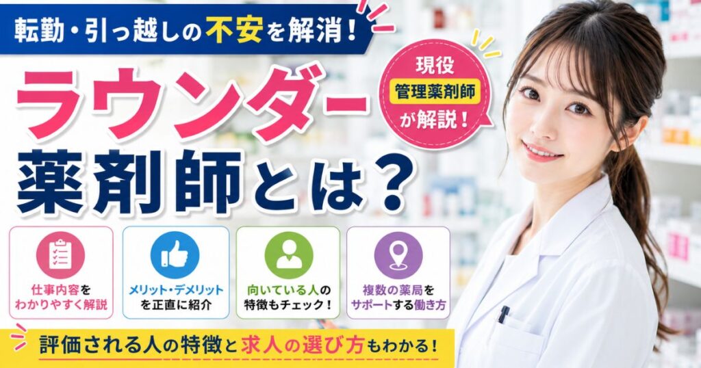 ラウンダー薬剤師とは？仕事内容・メリット・向いている人を解説