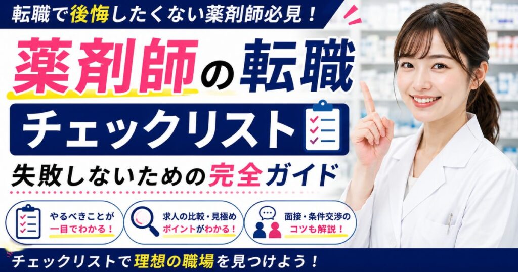 薬剤師転職チェックリスト完全版|失敗しない確認ポイント