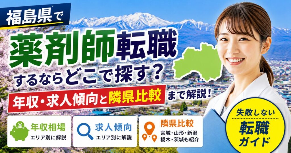 福島県の薬剤師転職ガイド｜年収・求人傾向と隣県比較で失敗しない探し方