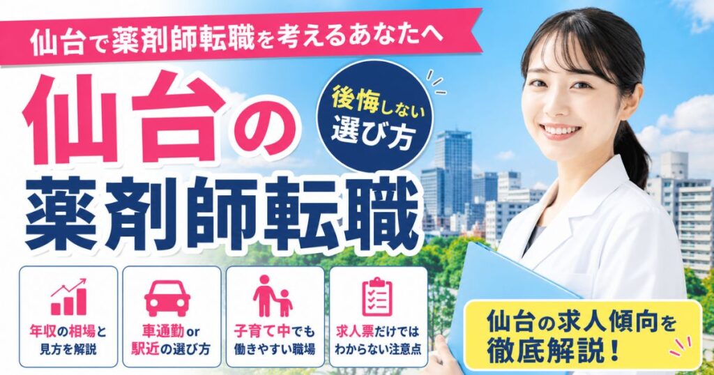 仙台の薬剤師転職ガイド｜年収・求人選び・車通勤の注意点