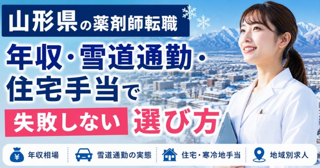 山形県の薬剤師転職｜年収・雪道通勤・住宅手当で失敗しない選び方