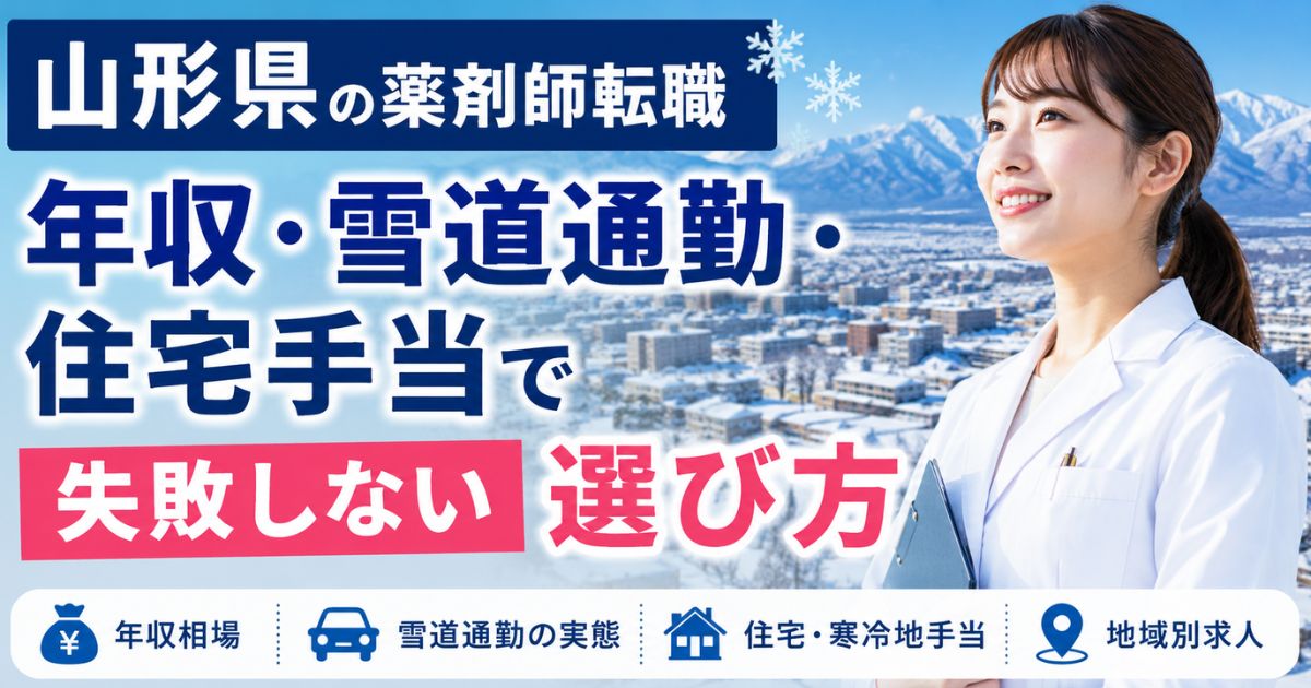 山形県の薬剤師転職｜年収・雪道通勤・住宅手当で失敗しない選び方