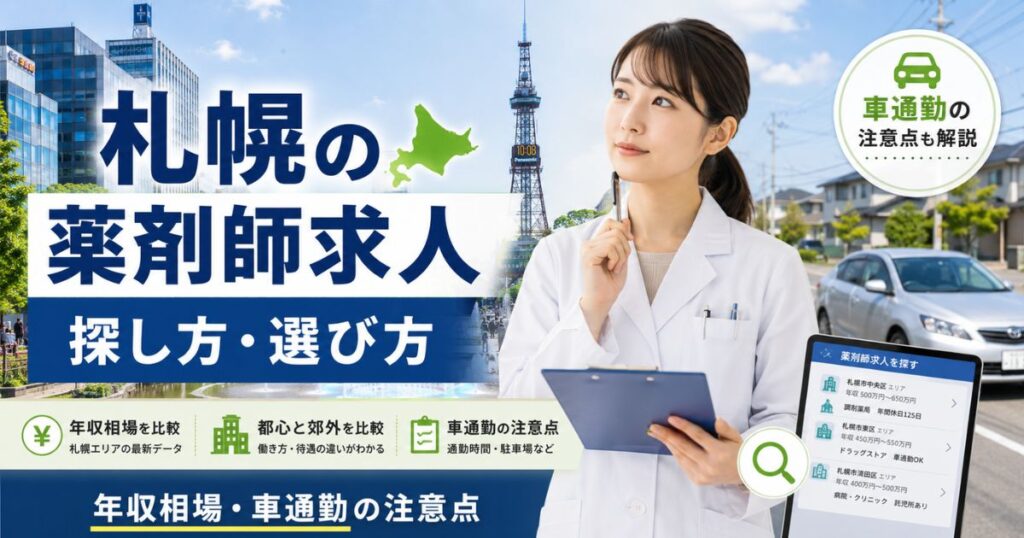 札幌の薬剤師求人の探し方・選び方｜年収相場と車通勤の注意点